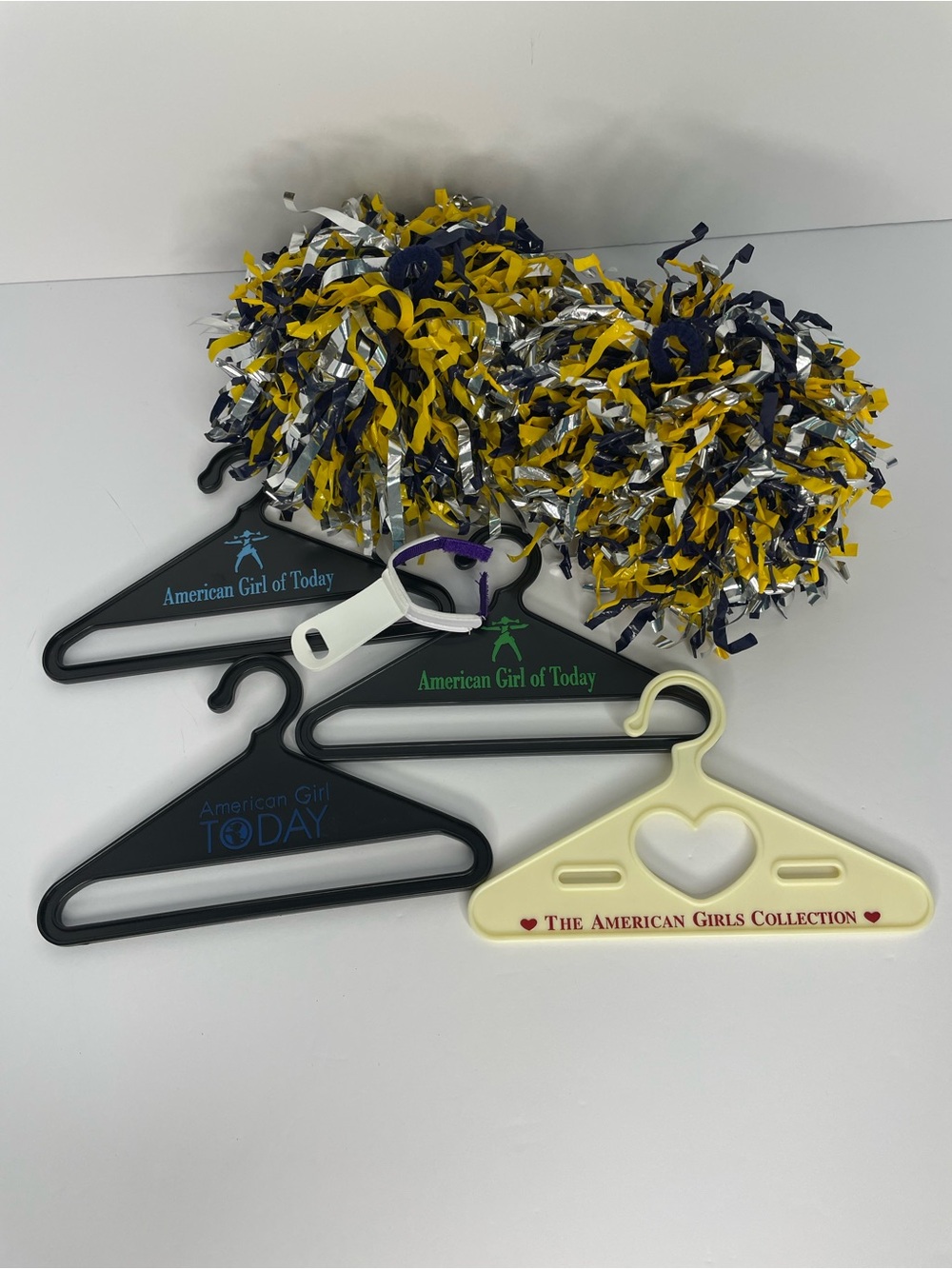 VTG American Girl Doll Hangers Lot & Cheerleader Pom-Poms Bundle